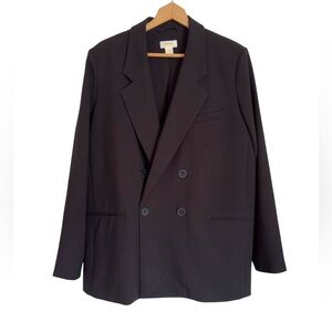 Maeve By Anthropogie Classic Black Double Breasted Blazer Jacket size 14